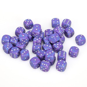 SPECKLED D6 SET OF 36: SILVER TETRA