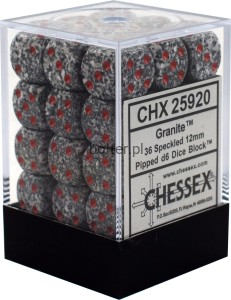 SPECKLED D6 SET OF 36: GRANITE