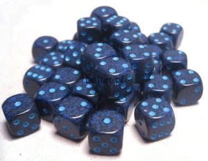 SPECKLED D6 SET OF 36: COBALT
