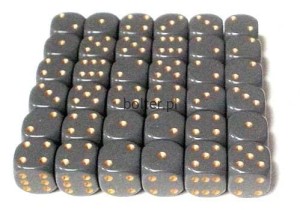 OPAQUE D6 OF 36: Dark Grey w/copper