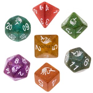 Komplet kości REBEL RPG - Akrylowe - Jednorożce