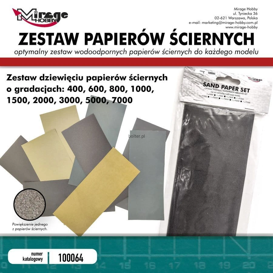 MIRAGE 100064 Zestaw Papierów Ściernych 9 papierów.jpg