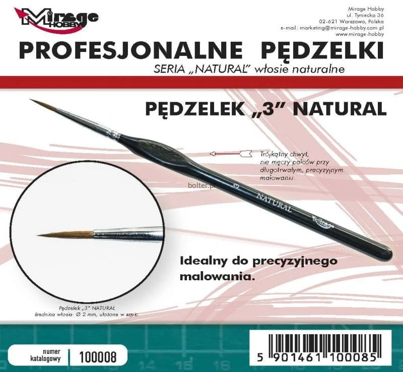 PĘDZEL MIRAGE 100008 NATURAL nr 3 (włosie naturalne).jpg