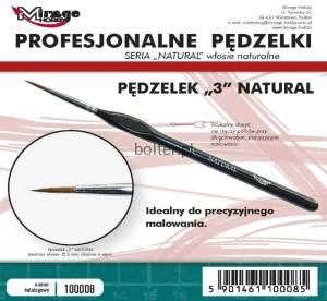 PĘDZEL MIRAGE 100008 NATURAL nr 3 (włosie naturalne)