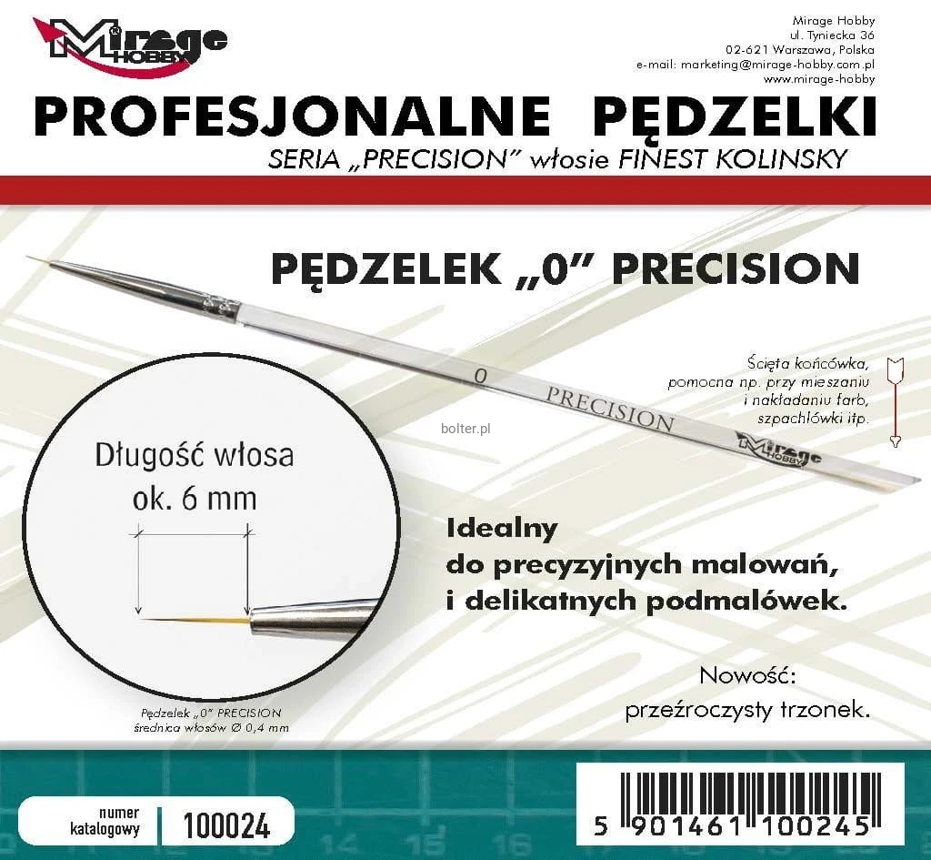 PĘDZEL MIRAGE 100024 PRECISION KOLINSKY nr 0 (finest).jpg
