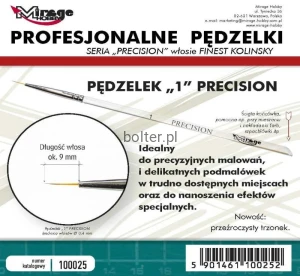 PĘDZEL MIRAGE 100025 PRECISION KOLINSKY nr 1 (finest)