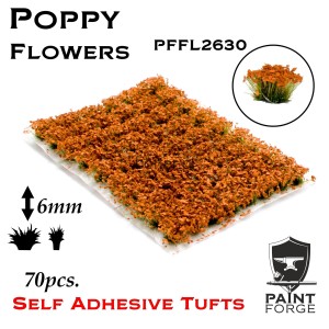 Poppy Red Flowers 6MM