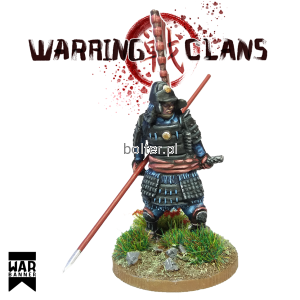 SAMURAI IN FULL ARMOUR WITH YARI (SPEAR)