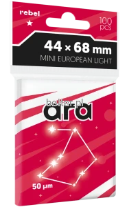 Koszulki na karty Rebel (44x68 mm) Ara Light, 100 sztuk